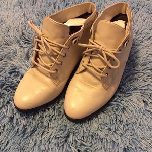 DanEXX Frankie leather ankle boots bootie size 6 ivory cottage steampunk